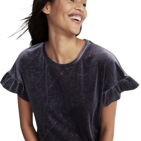 NWT Old Navy Shimmer Holiday Ruffle Sleeve Velour Top Size XL - Picture 1 of 6